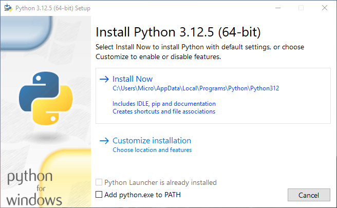 The Python installer