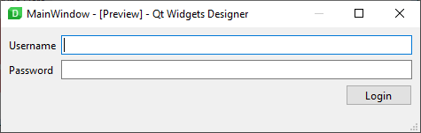 A preview of our login form