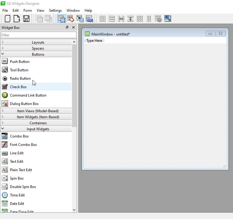 A demonstration of adding widgets to a window